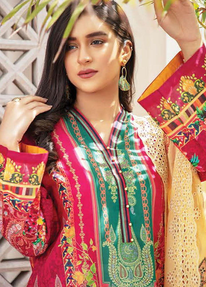 Muskan By Zebaish Embroidered Lawn Suits Unstitched 3 Piece ZSH21M 08 - Summer Collection