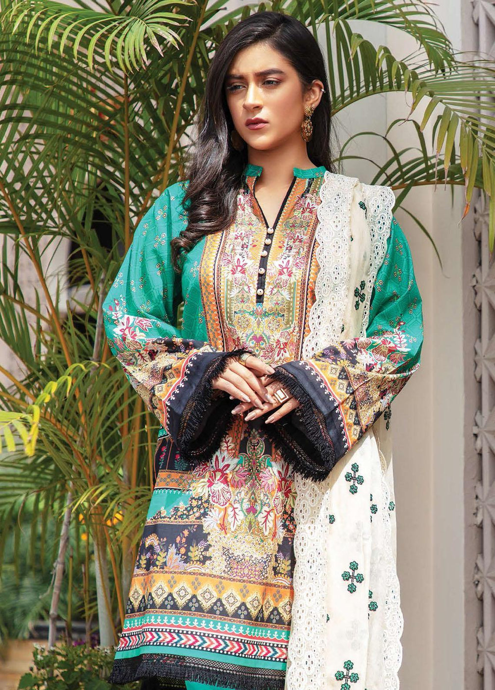 Muskan By Zebaish Embroidered Lawn Suits Unstitched 3 Piece ZSH21M 09 - Summer Collection