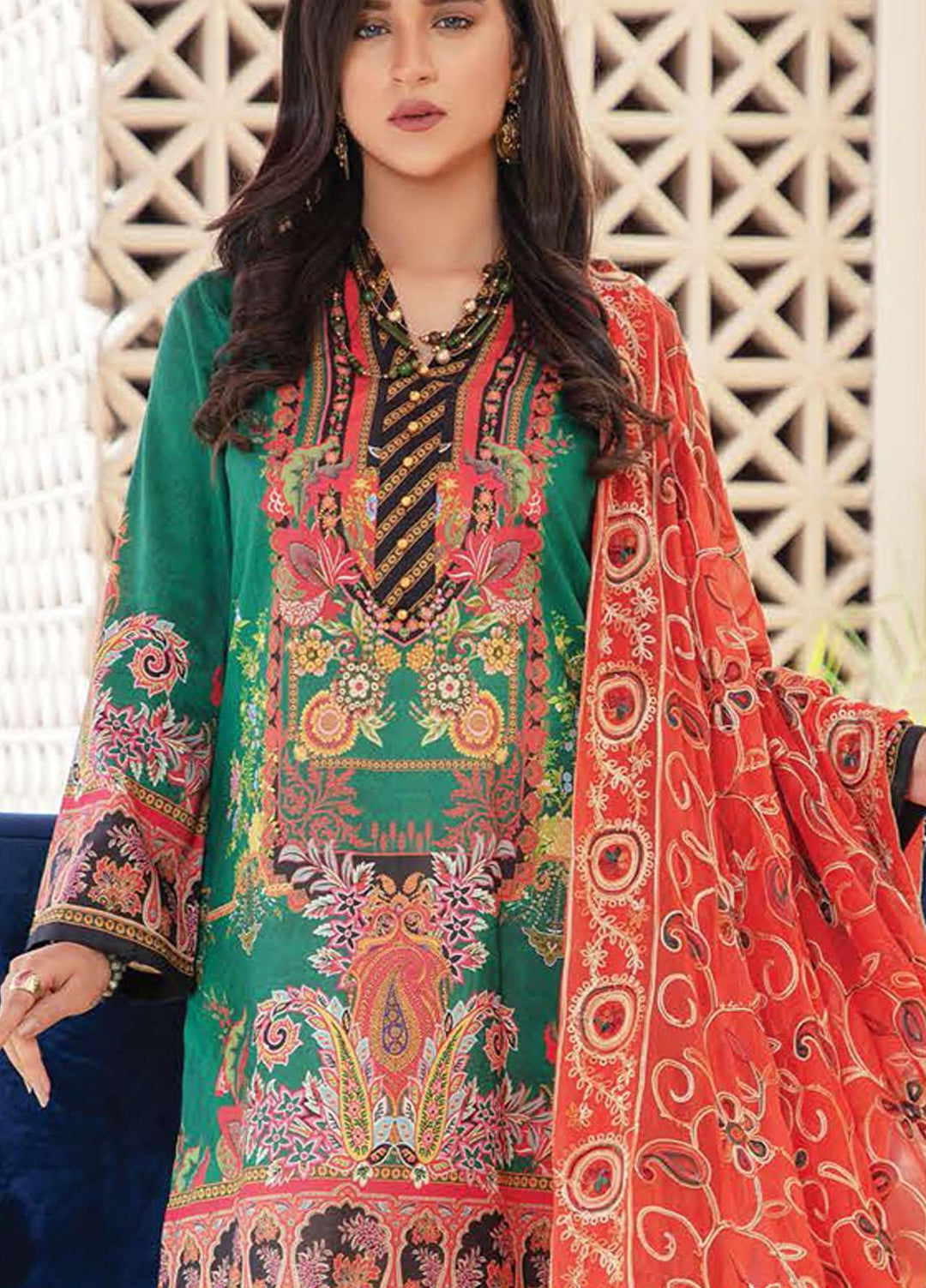 Muskan By Zebaish Embroidered Lawn Suits Unstitched 3 Piece ZSH21M 10 - Summer Collection