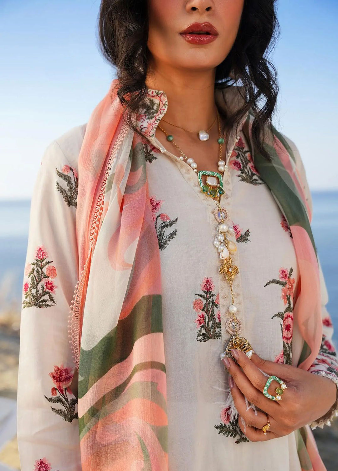 Muzlin By Sana Safinaz Embroidered Lawn Suits Unstitched 3 Piece SS24MZ 10A - Spring Summer Collection