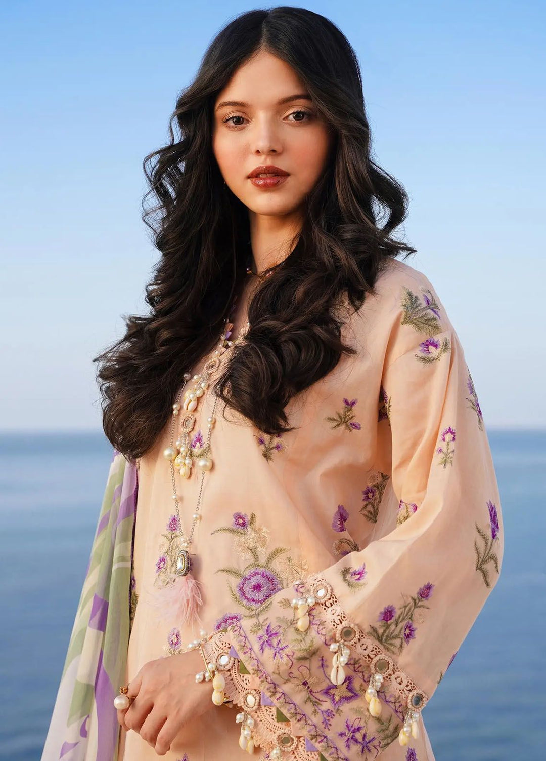 Muzlin By Sana Safinaz Embroidered Lawn Suits Unstitched 3 Piece SS24MZ 10B - Spring Summer Collection