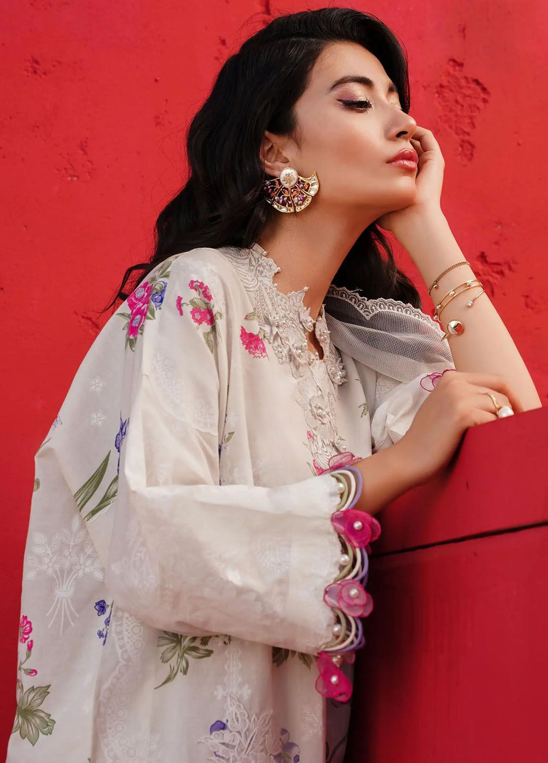 Muzlin By Sana Safinaz Embroidered Lawn Suits Unstitched 3 Piece SS24MZ 11A - Spring Summer Collection