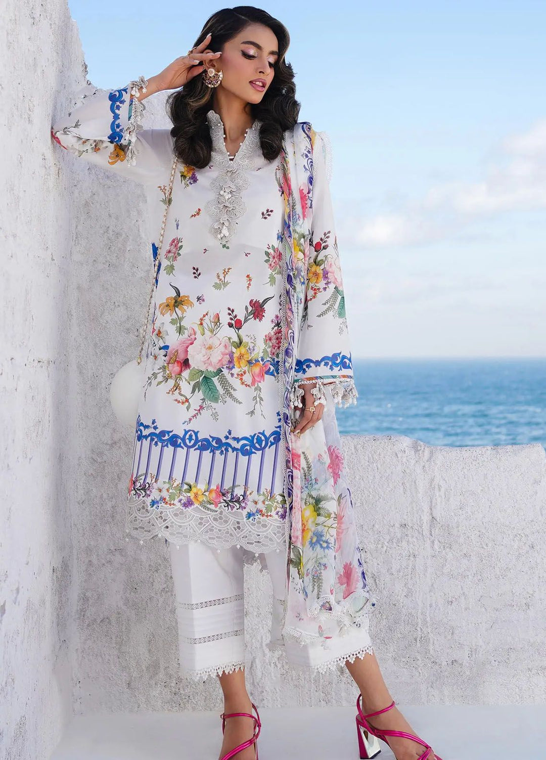 Muzlin By Sana Safinaz Embroidered Lawn Suits Unstitched 3 Piece SS24MZ 12A - Spring Summer Collection