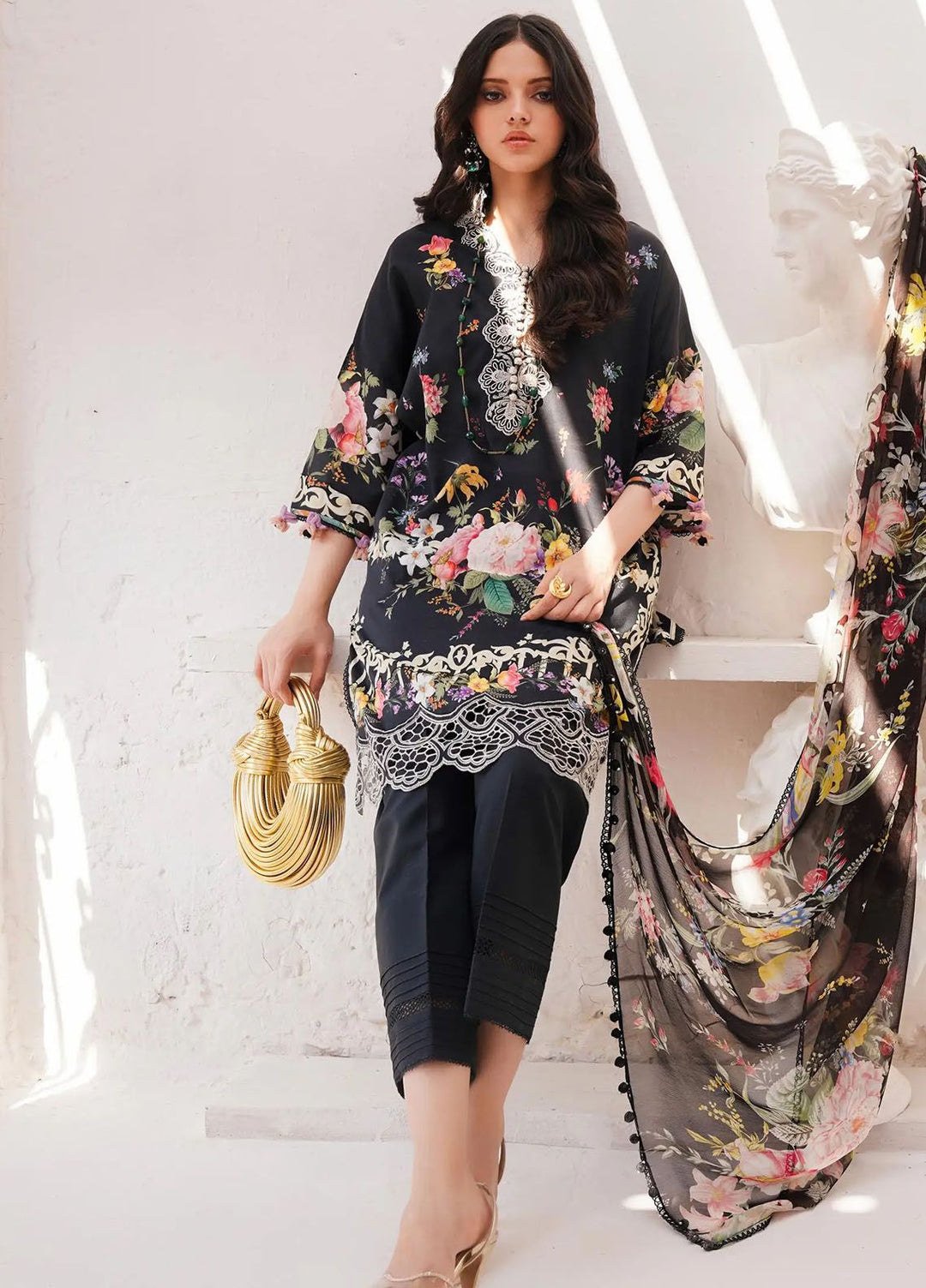 Muzlin By Sana Safinaz Embroidered Lawn Suits Unstitched 3 Piece SS24MZ 12B - Spring Summer Collection