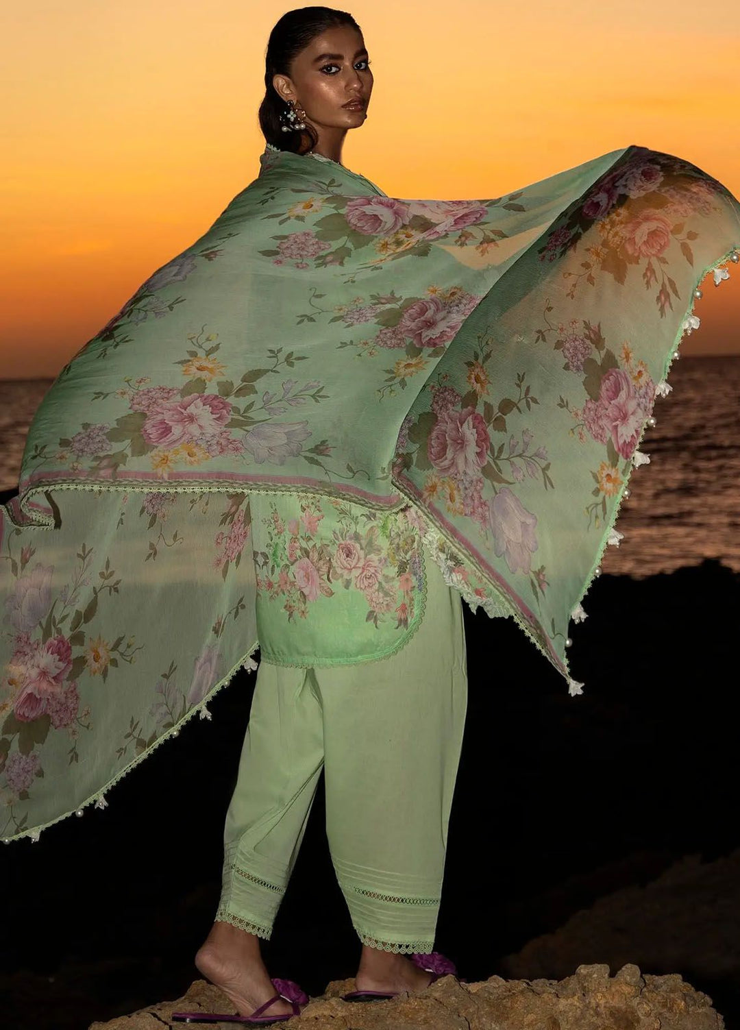 Muzlin By Sana Safinaz Embroidered Lawn Suits Unstitched 3 Piece SS24MZ 13B - Spring Summer Collection