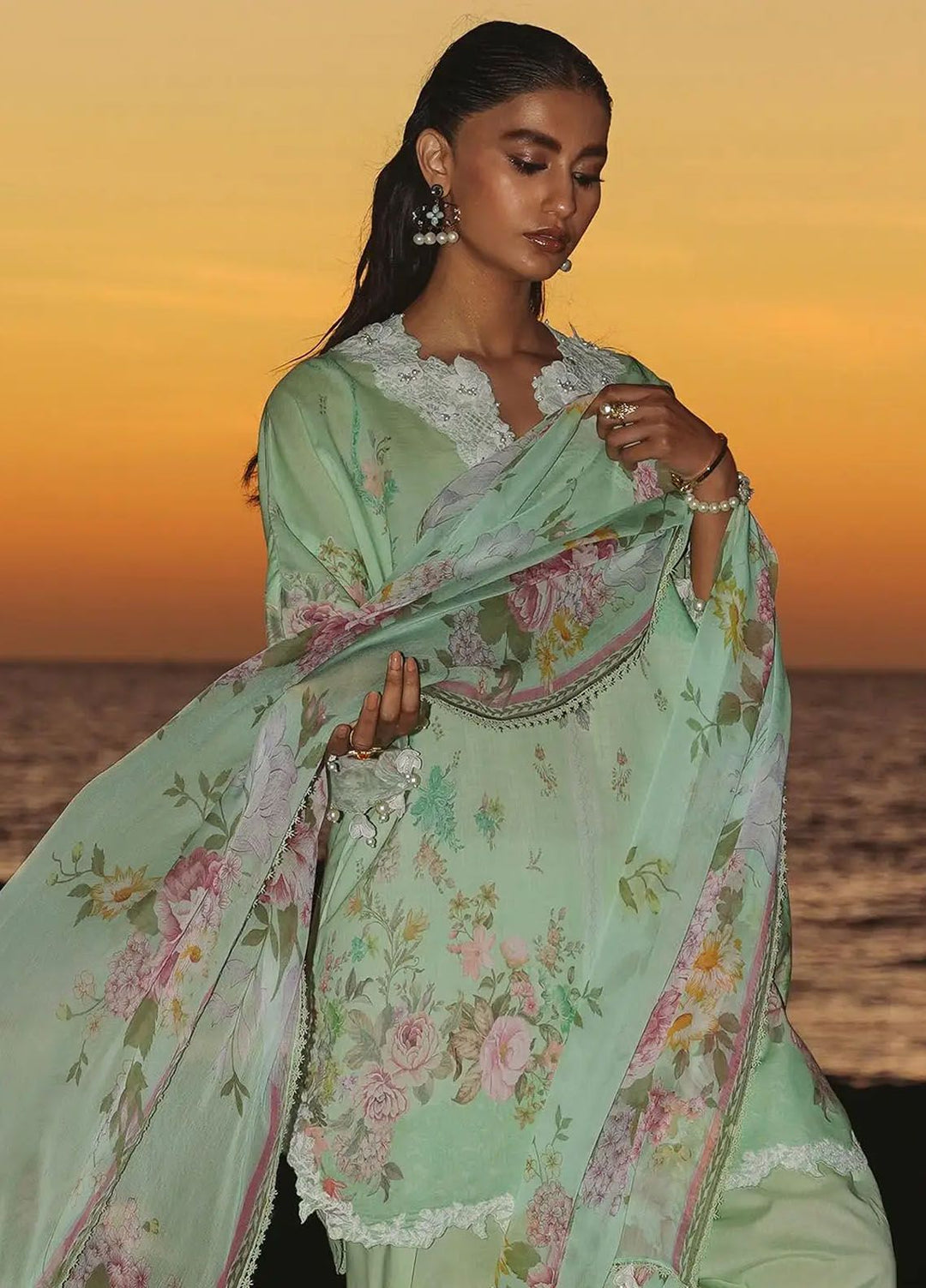 Muzlin By Sana Safinaz Embroidered Lawn Suits Unstitched 3 Piece SS24MZ 13B - Spring Summer Collection