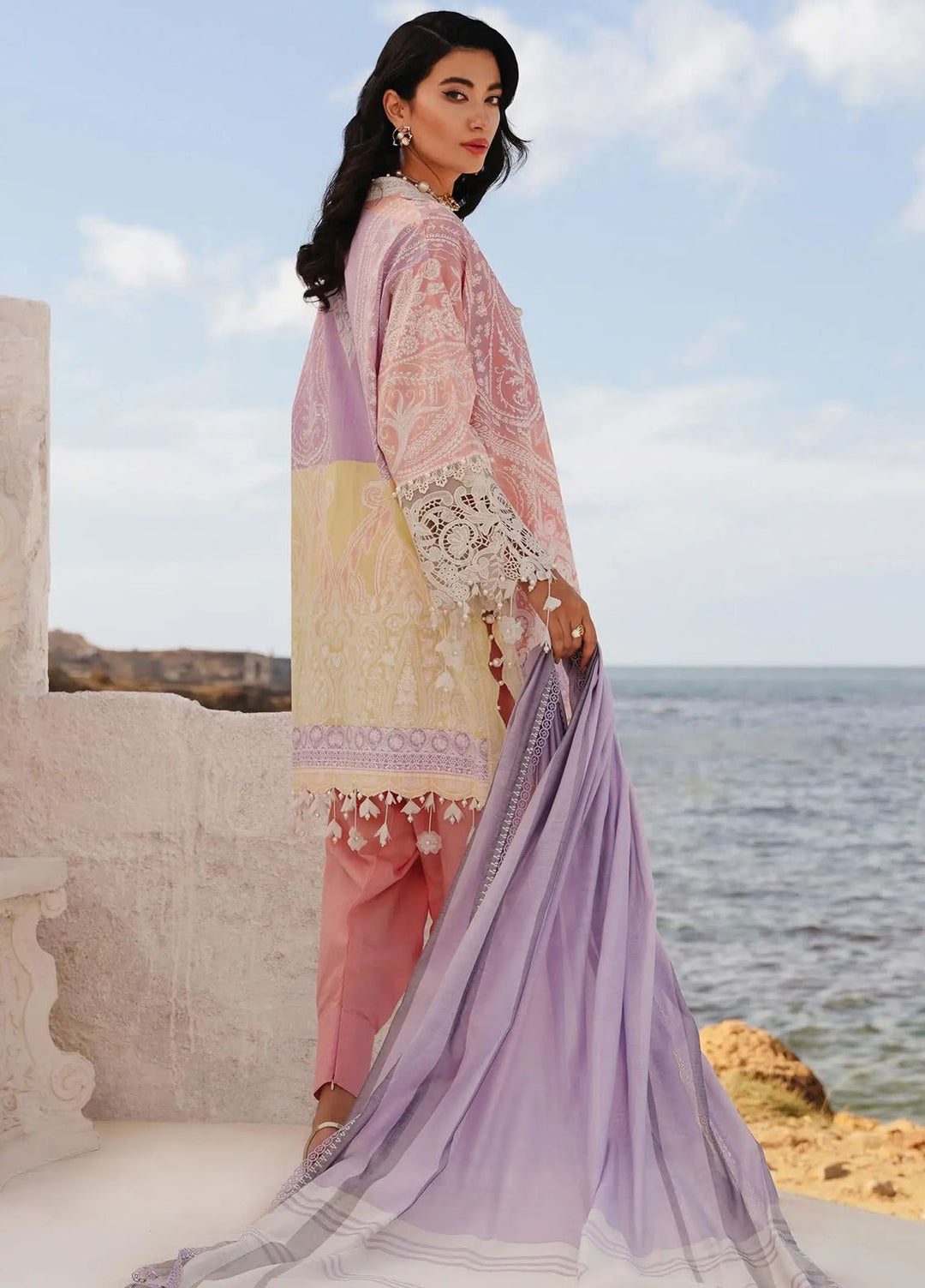Muzlin By Sana Safinaz Embroidered Lawn Suits Unstitched 3 Piece SS24MZ 15A - Spring Summer Collection