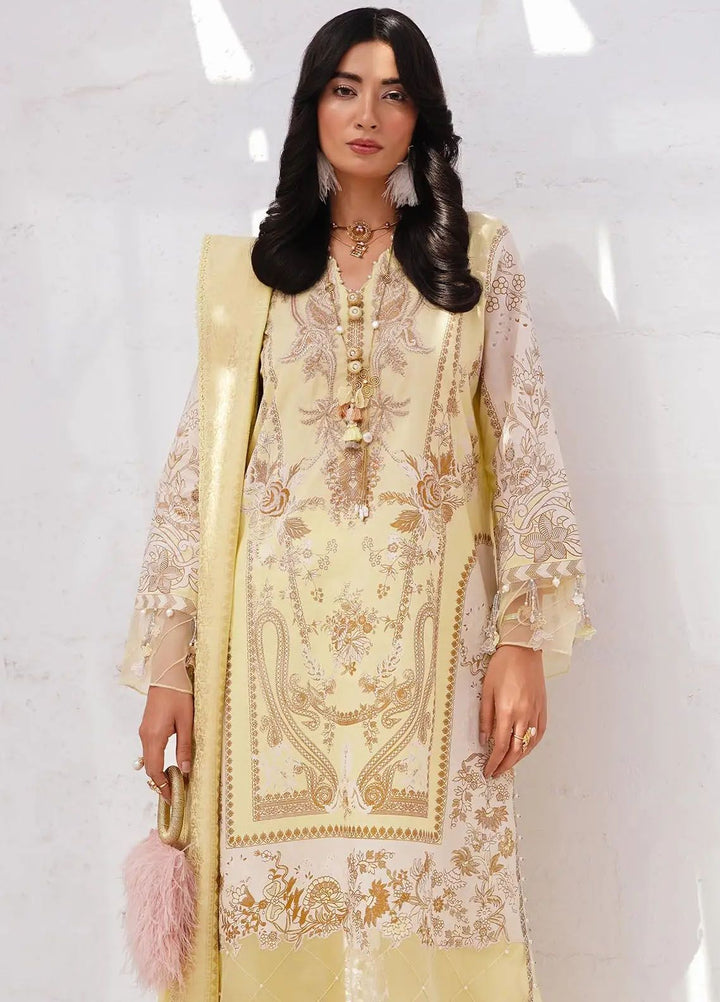 Muzlin By Sana Safinaz Embroidered Lawn Suits Unstitched 3 Piece SS24MZ 18A - Spring Summer Collection
