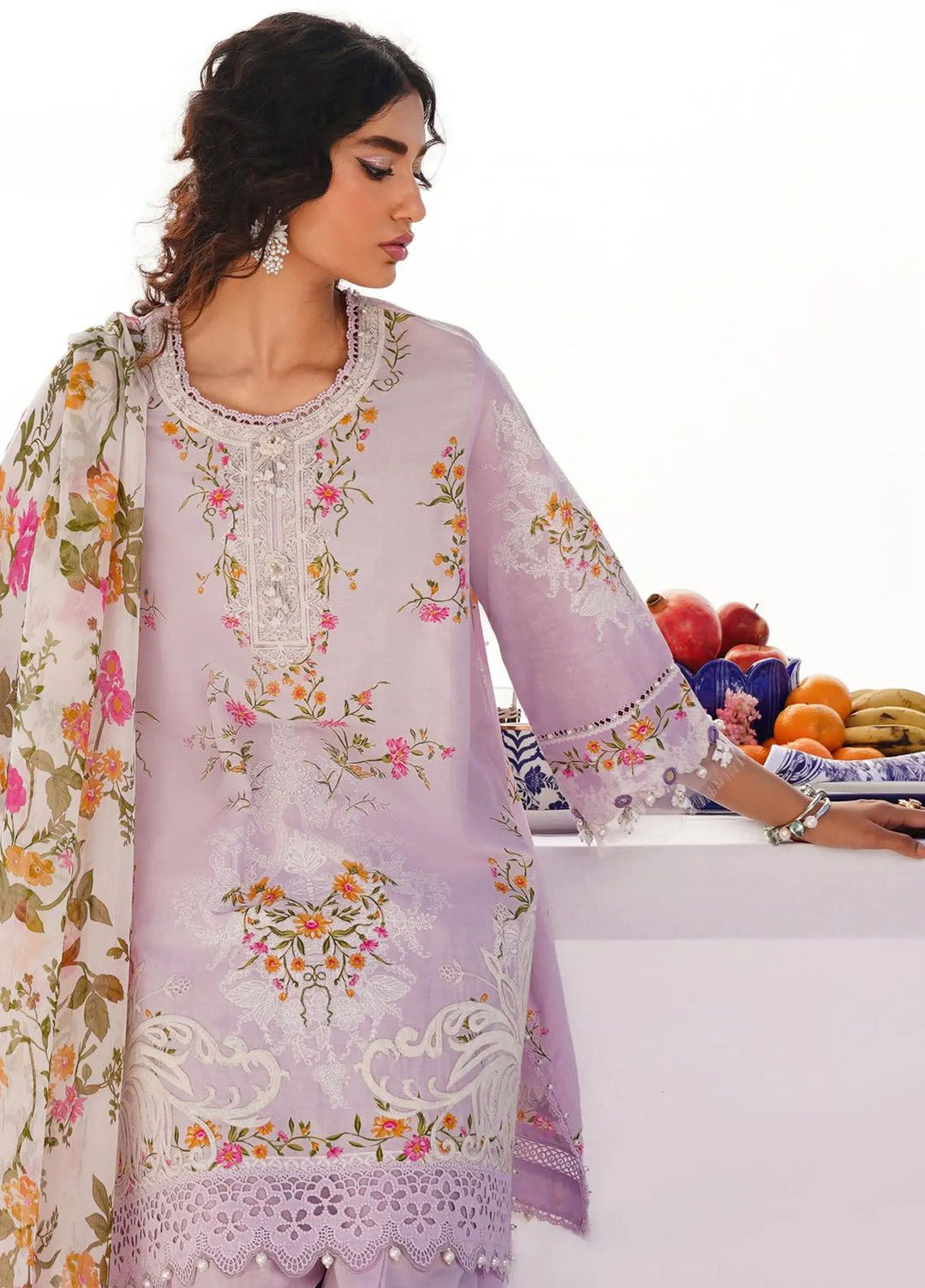 Muzlin By Sana Safinaz Embroidered Lawn Suits Unstitched 3 Piece SS24MZ 19A - Spring Summer Collection