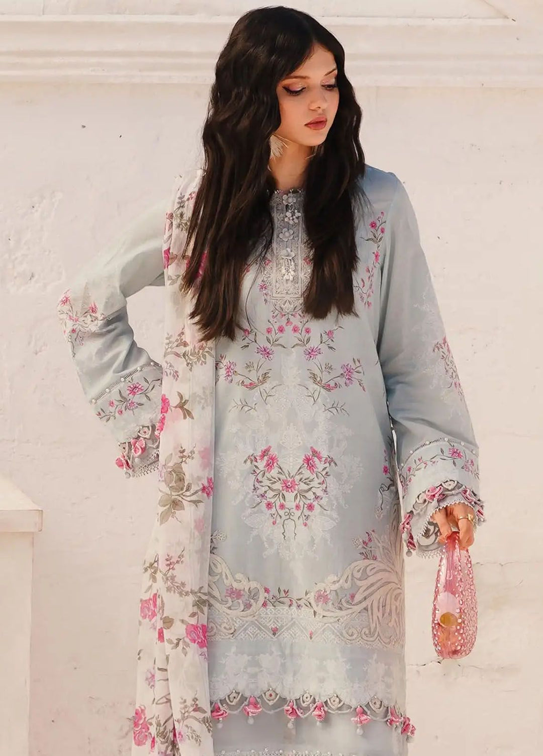 Muzlin By Sana Safinaz Embroidered Lawn Suits Unstitched 3 Piece SS24MZ 19B - Spring Summer Collection
