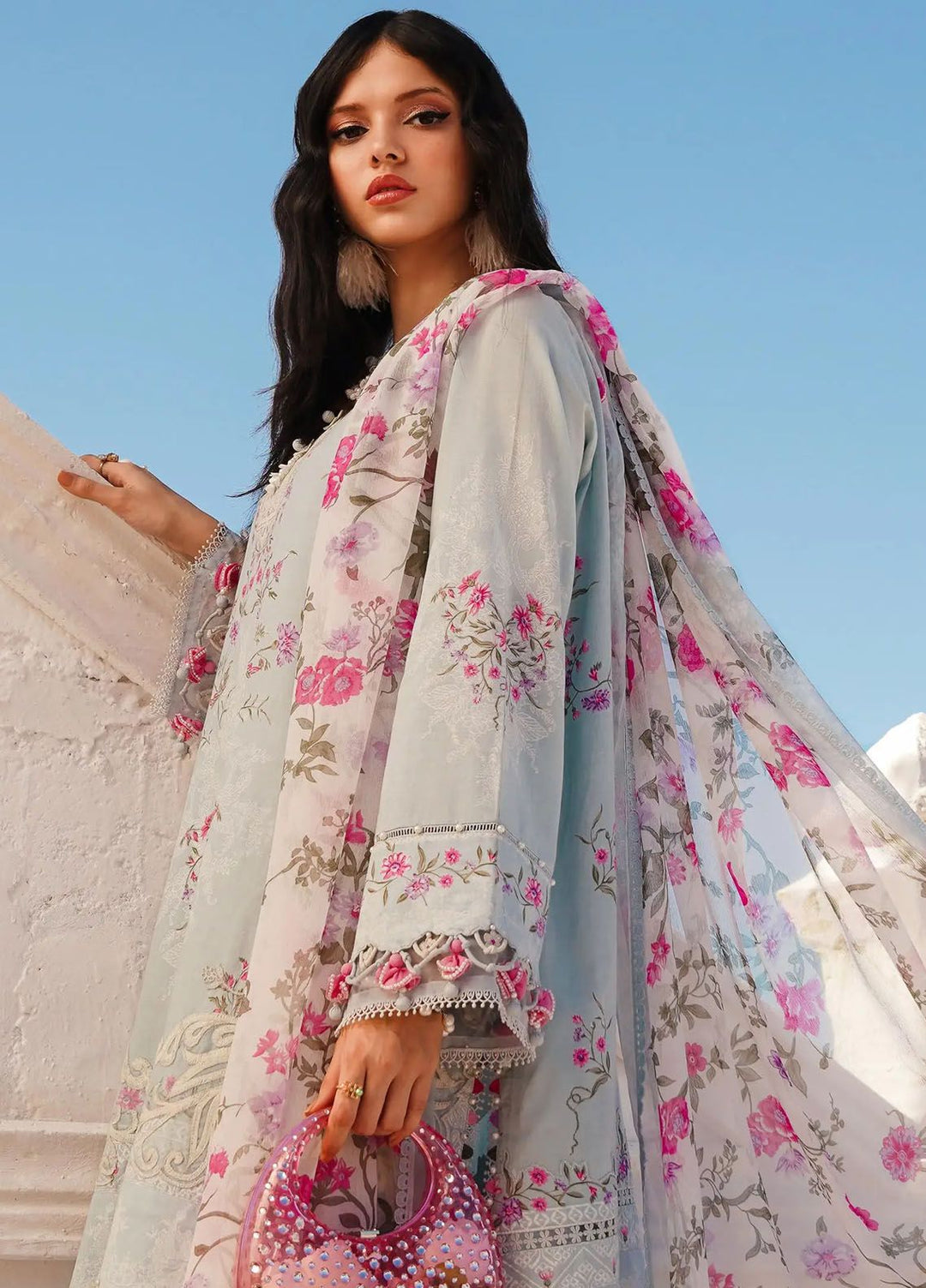 Muzlin By Sana Safinaz Embroidered Lawn Suits Unstitched 3 Piece SS24MZ 19B - Spring Summer Collection