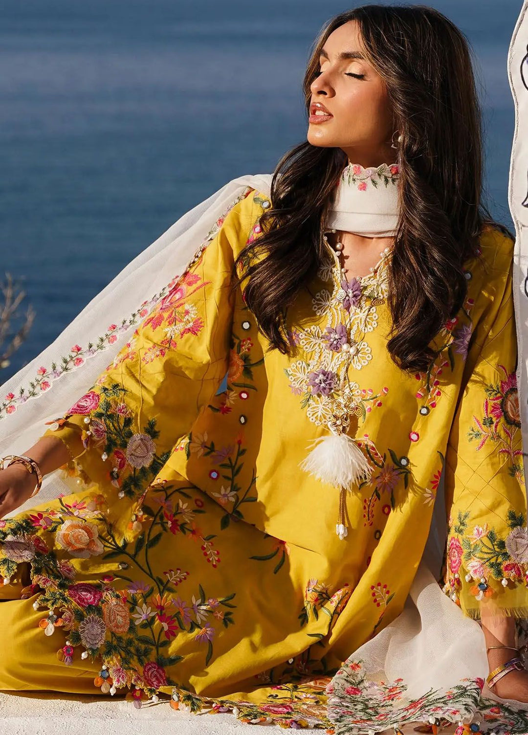 Muzlin By Sana Safinaz Embroidered Lawn Suits Unstitched 3 Piece SS24MZ 2A - Spring Summer Collection