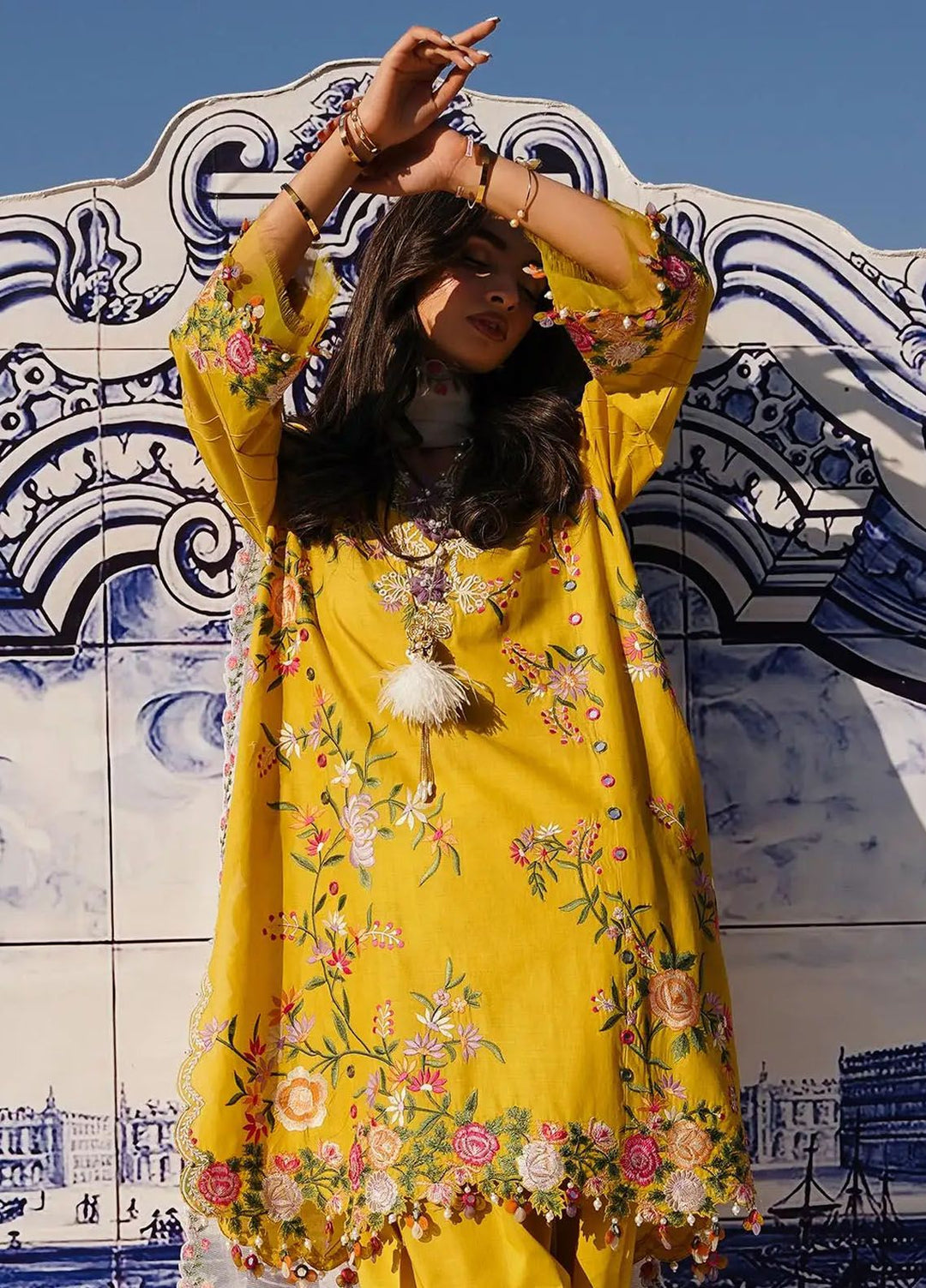 Muzlin By Sana Safinaz Embroidered Lawn Suits Unstitched 3 Piece SS24MZ 2A - Spring Summer Collection