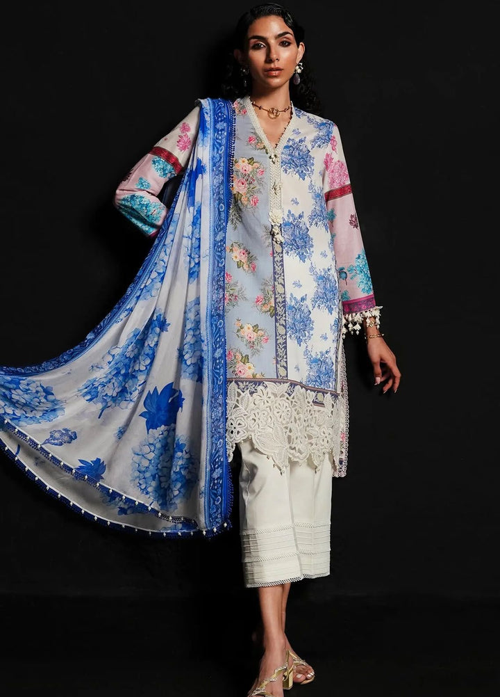 Muzlin By Sana Safinaz Embroidered Lawn Suits Unstitched 3 Piece SS24MZ 3A - Spring Summer Collection