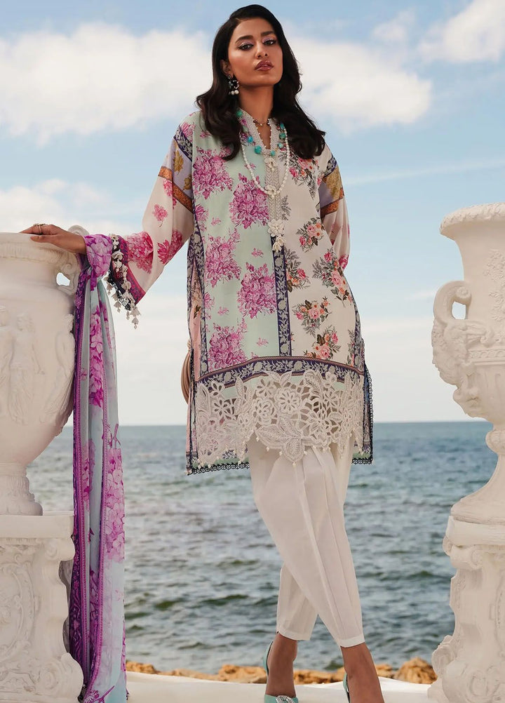 Muzlin By Sana Safinaz Embroidered Lawn Suits Unstitched 3 Piece SS24MZ 3B - Spring Summer Collection