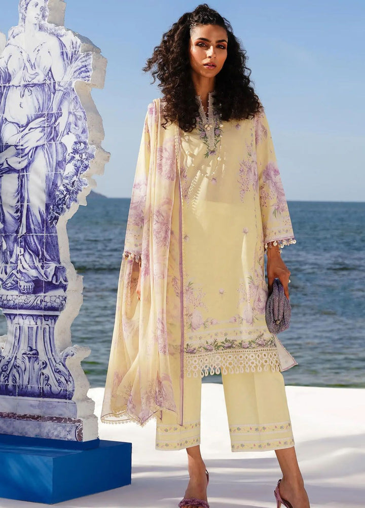 Muzlin By Sana Safinaz Embroidered Lawn Suits Unstitched 3 Piece SS24MZ 4B - Spring Summer Collection