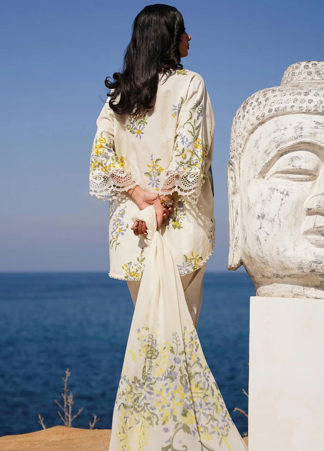 Muzlin By Sana Safinaz Embroidered Lawn Suits Unstitched 3 Piece SS24MZ 6A - Spring Summer Collection