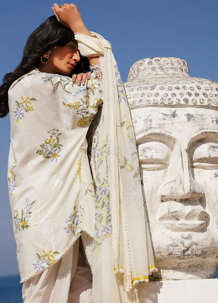 Muzlin By Sana Safinaz Embroidered Lawn Suits Unstitched 3 Piece SS24MZ 6A - Spring Summer Collection