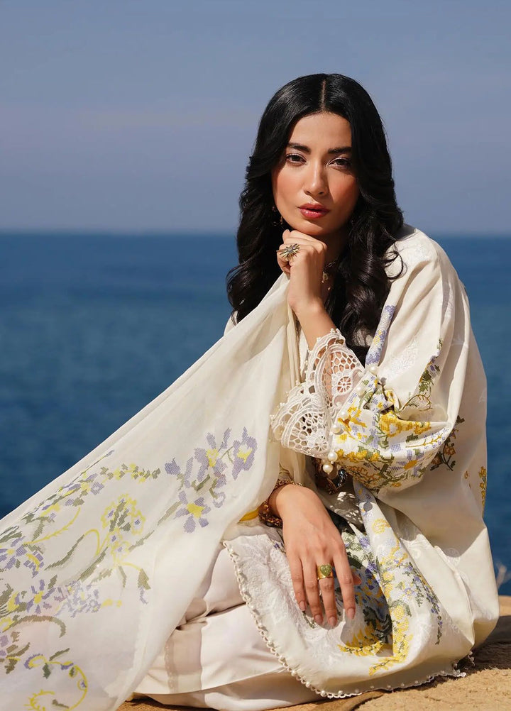 Muzlin By Sana Safinaz Embroidered Lawn Suits Unstitched 3 Piece SS24MZ 6A - Spring Summer Collection