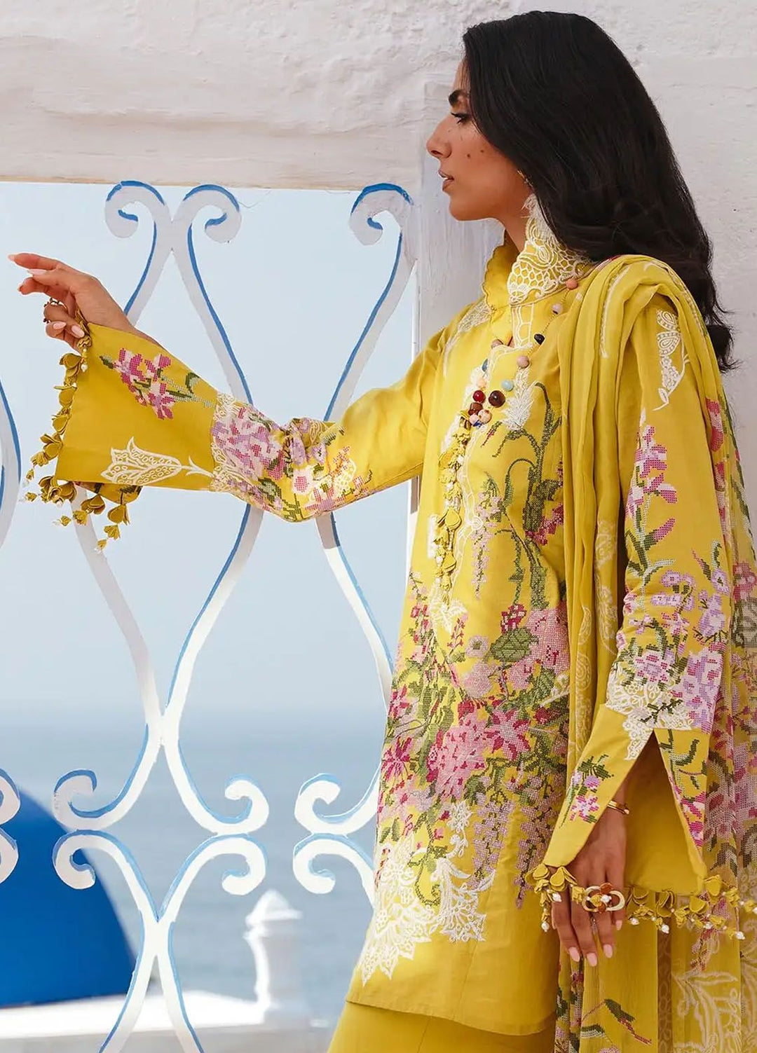 Muzlin By Sana Safinaz Embroidered Lawn Suits Unstitched 3 Piece SS24MZ 6B - Spring Summer Collection