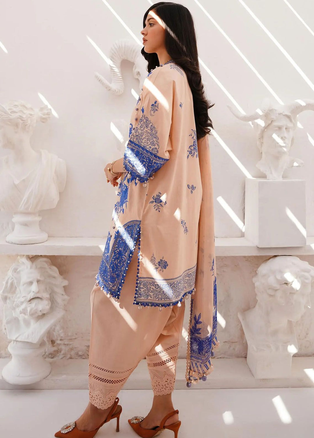 Muzlin By Sana Safinaz Embroidered Lawn Suits Unstitched 3 Piece SS24MZ 7B - Spring Summer Collection