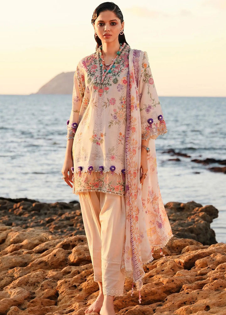 Muzlin By Sana Safinaz Embroidered Lawn Suits Unstitched 3 Piece SS24MZ 8A - Spring Summer Collection