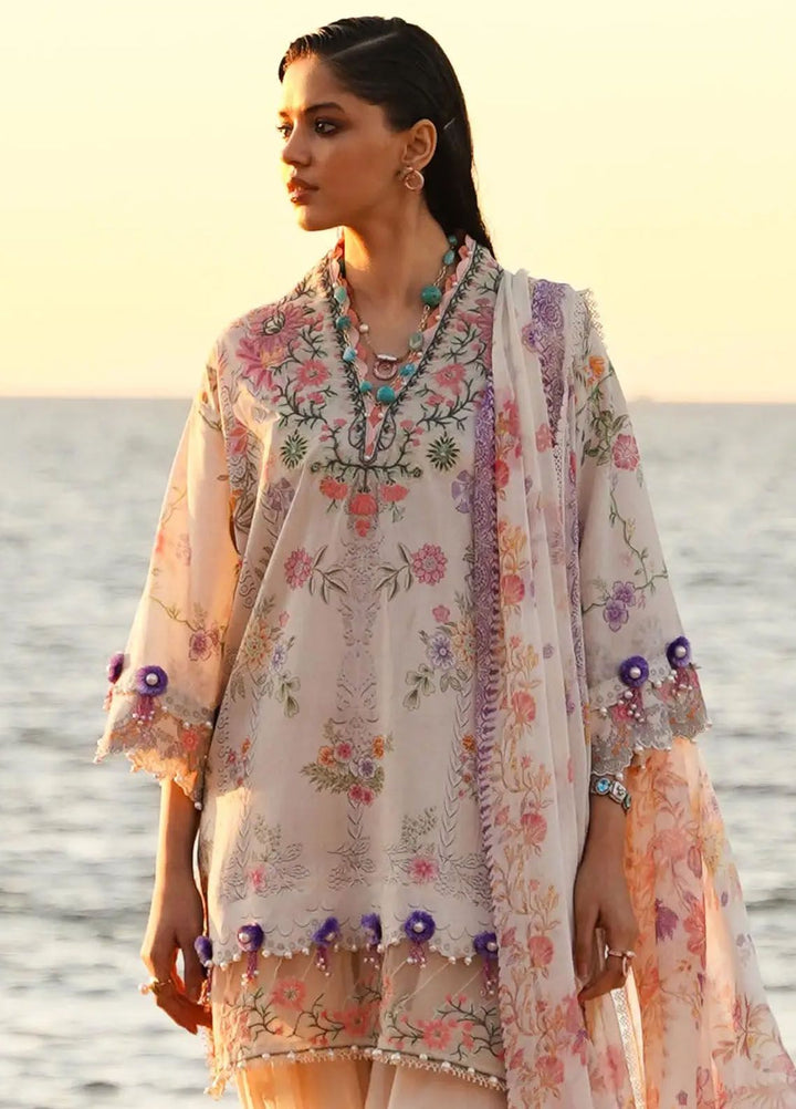 Muzlin By Sana Safinaz Embroidered Lawn Suits Unstitched 3 Piece SS24MZ 8A - Spring Summer Collection