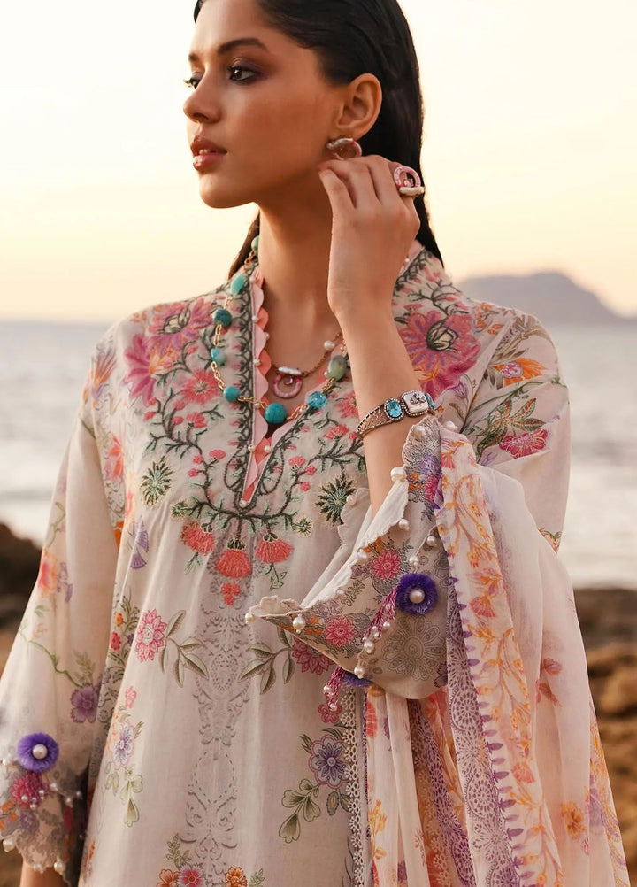 Muzlin By Sana Safinaz Embroidered Lawn Suits Unstitched 3 Piece SS24MZ 8A - Spring Summer Collection