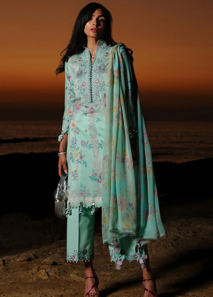 Muzlin By Sana Safinaz Embroidered Lawn Suits Unstitched 3 Piece SS24MZ 8B - Spring Summer Collection