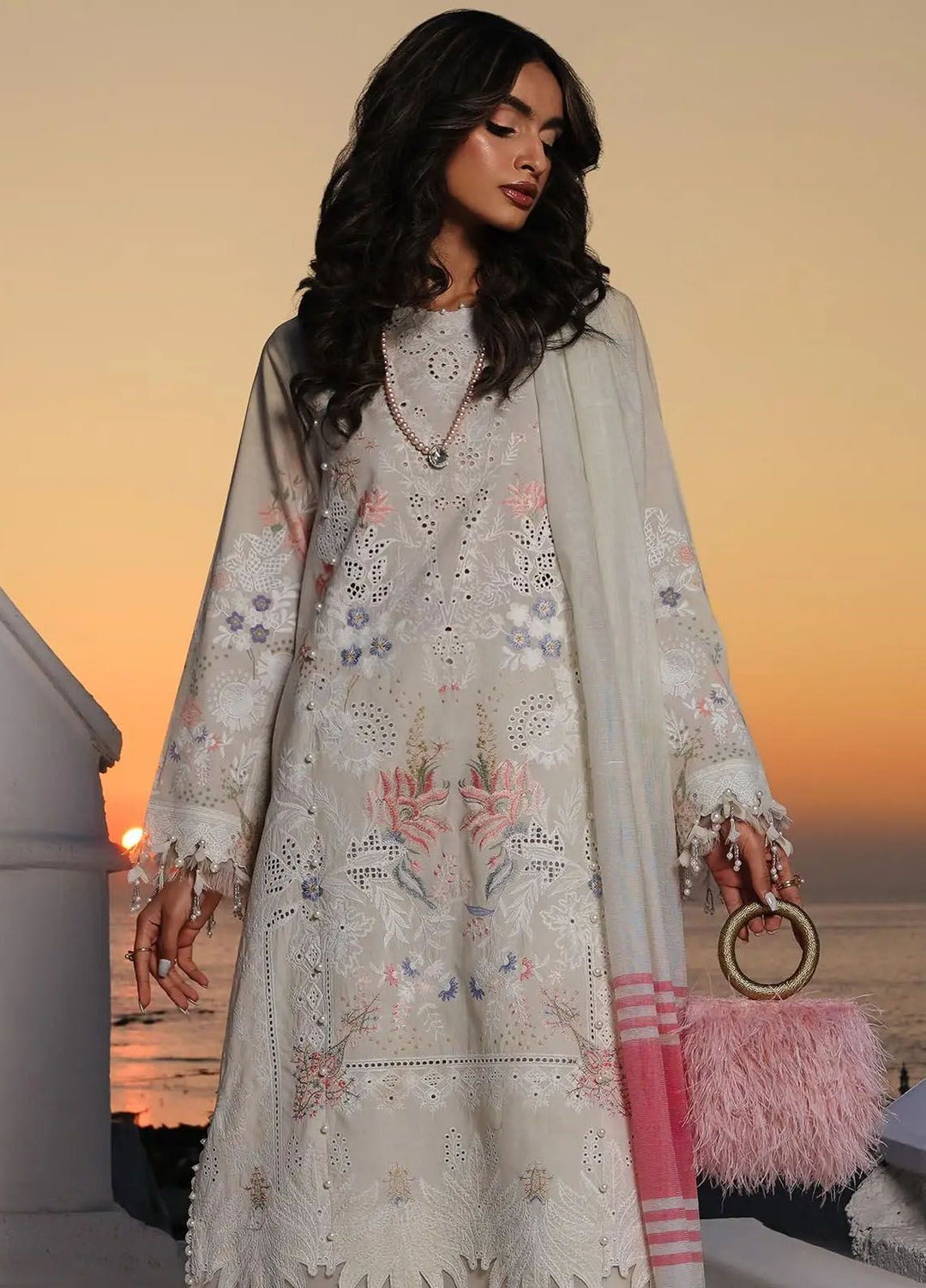 Muzlin By Sana Safinaz Embroidered Lawn Suits Unstitched 3 Piece SS24MZ 9A - Spring Summer Collection