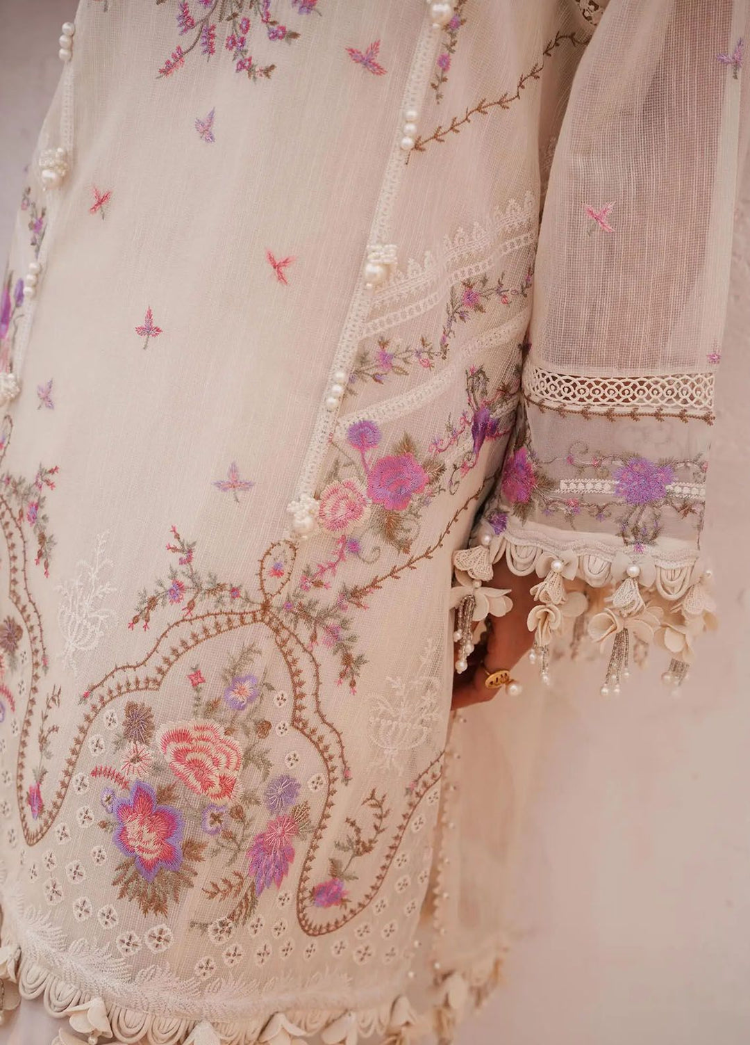 Muzlin By Sana Safinaz Embroidered Net Suits Unstitched 3 Piece SS24MZ 5A - Spring Summer Collection