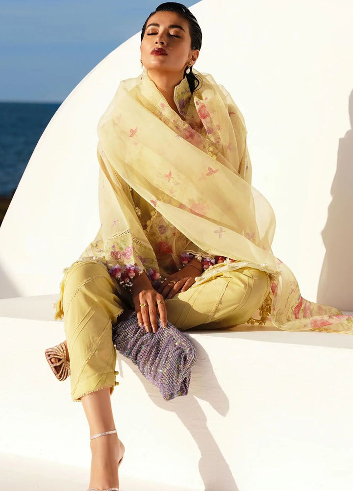 Muzlin By Sana Safinaz Embroidered Net Suits Unstitched 3 Piece SS24MZ 5B - Spring Summer Collection