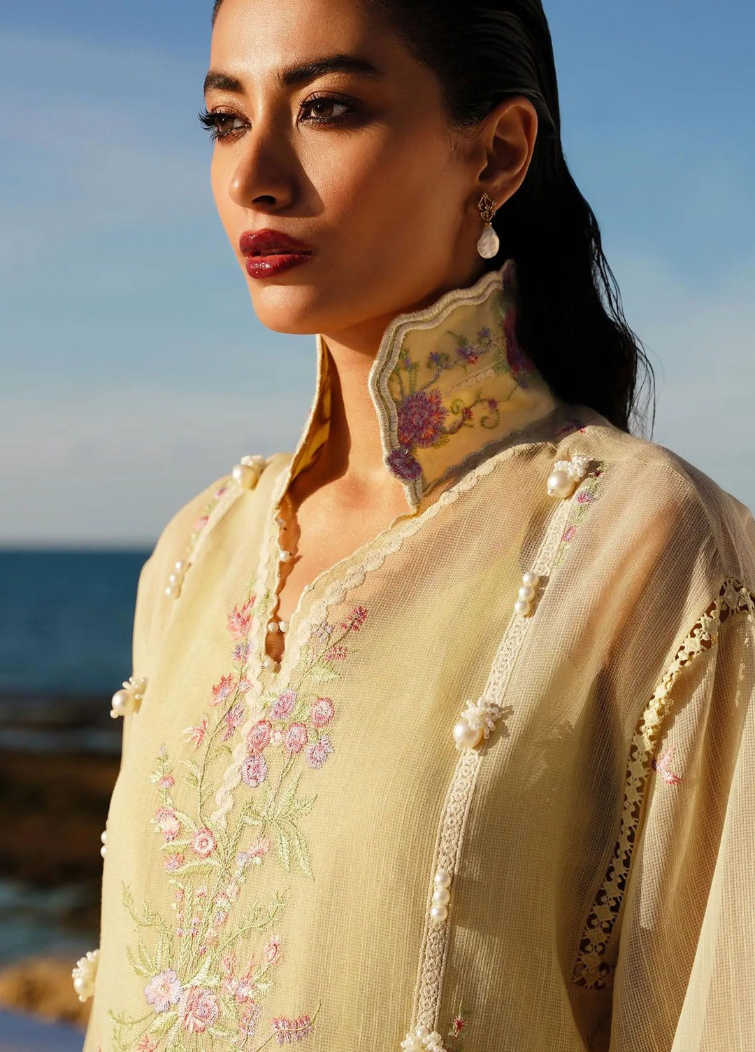 Muzlin By Sana Safinaz Embroidered Net Suits Unstitched 3 Piece SS24MZ 5B - Spring Summer Collection