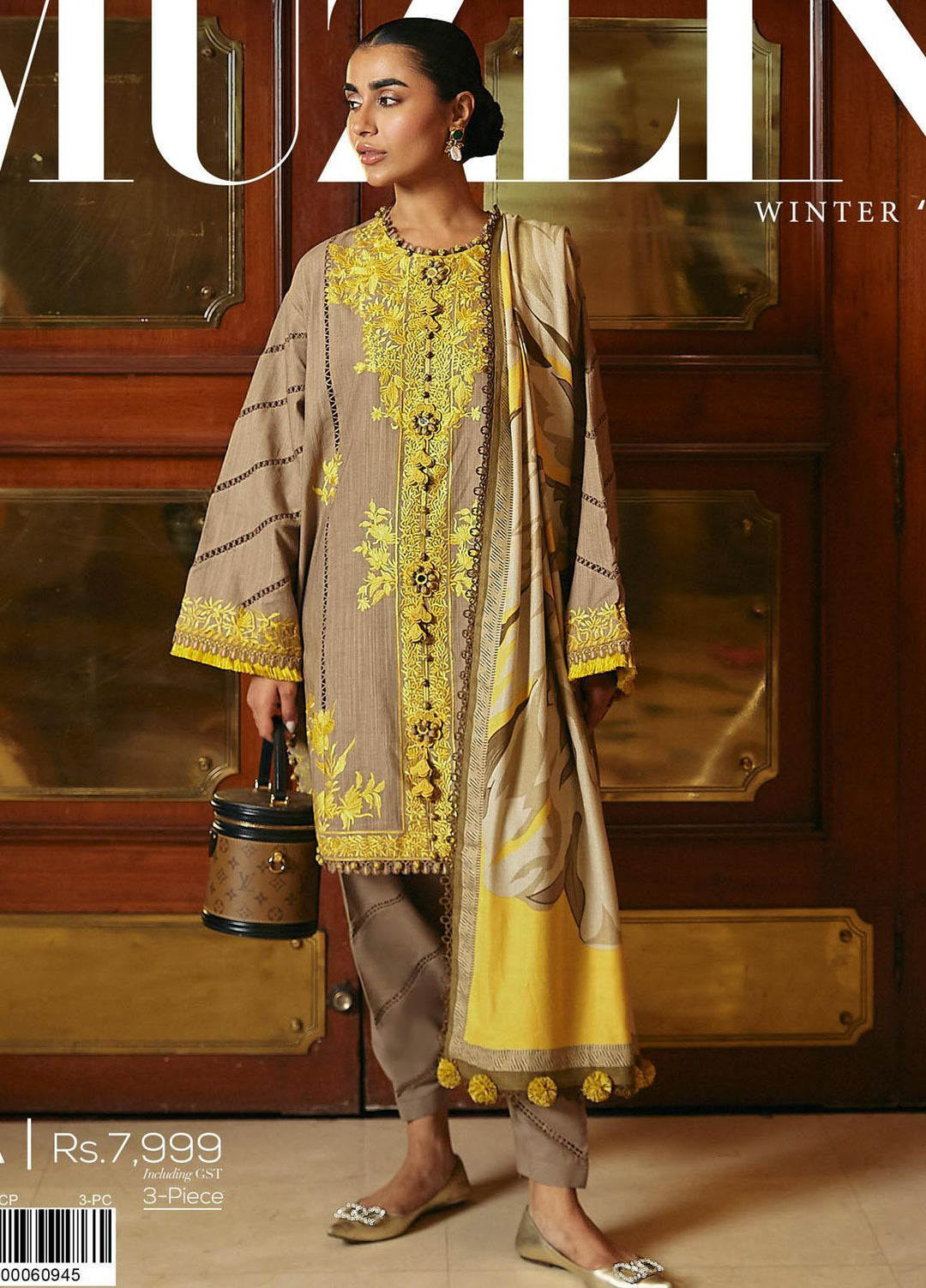 Muzlin By Sana Safinaz Embroidered Slub Suits Unstitched 3 Piece SS23MZ-V3 11A - Winter Collection