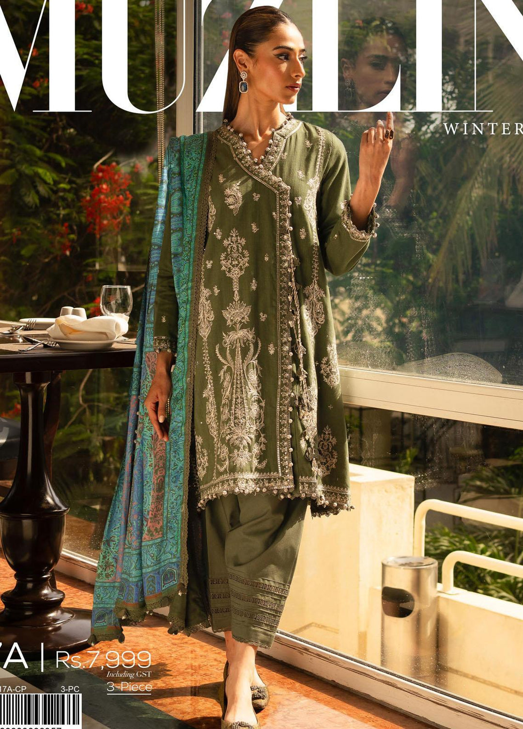 Muzlin By Sana Safinaz Embroidered Slub Suits Unstitched 3 Piece SS23MZ-V3 17A - Winter Collection