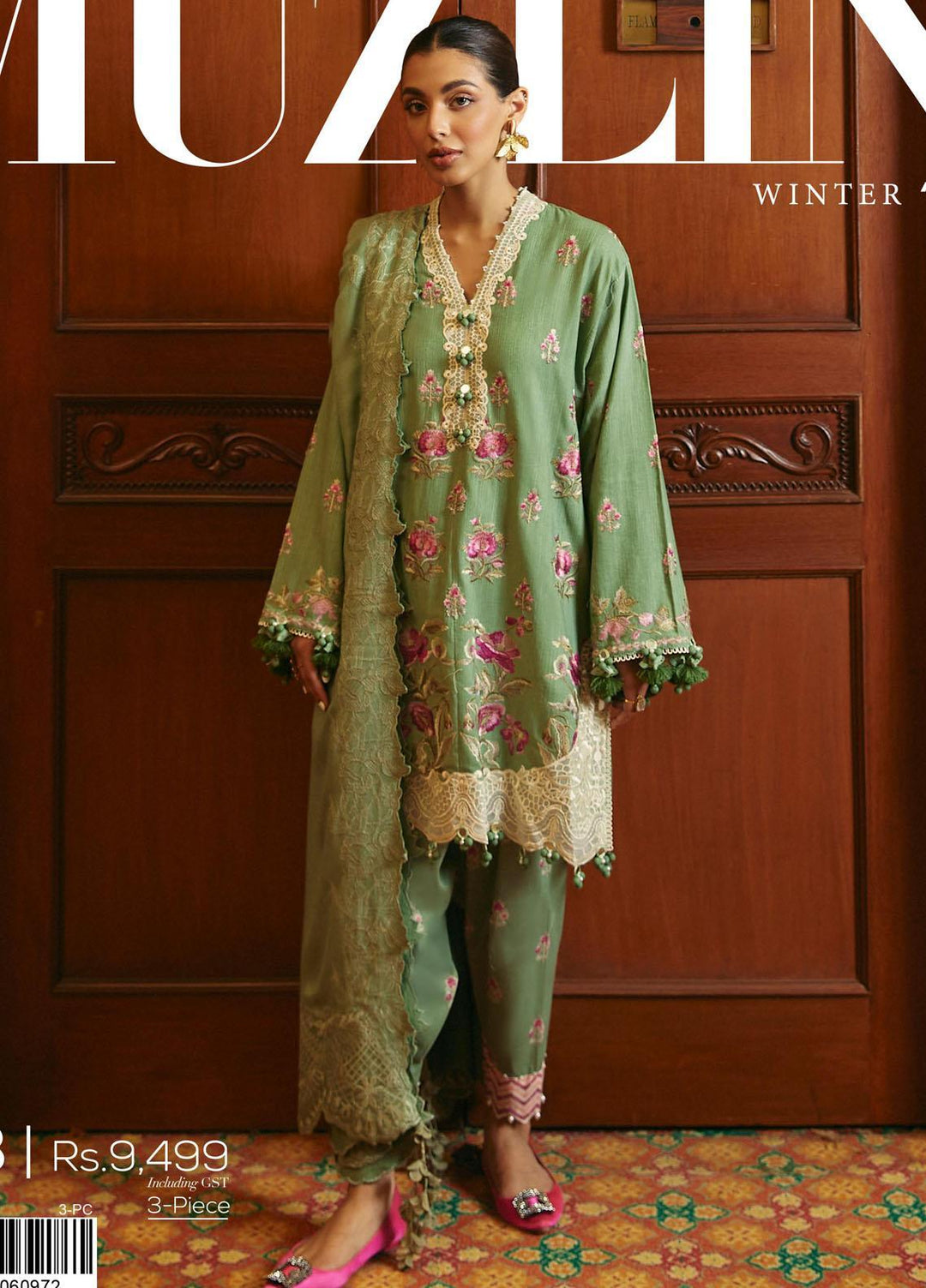 Muzlin By Sana Safinaz Embroidered Slub Suits Unstitched 3 Piece SS23MZ-V3 24B - Winter Collection