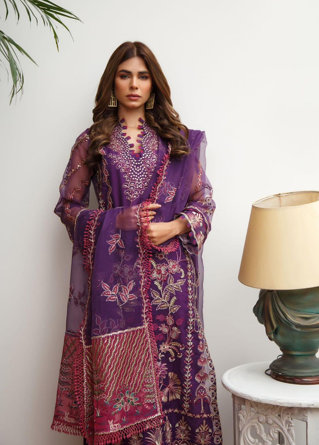 Myra By Suveez Embroidered Organza Suits Unstitched 3 Piece SZ22MR Dazzle - Premium Collection