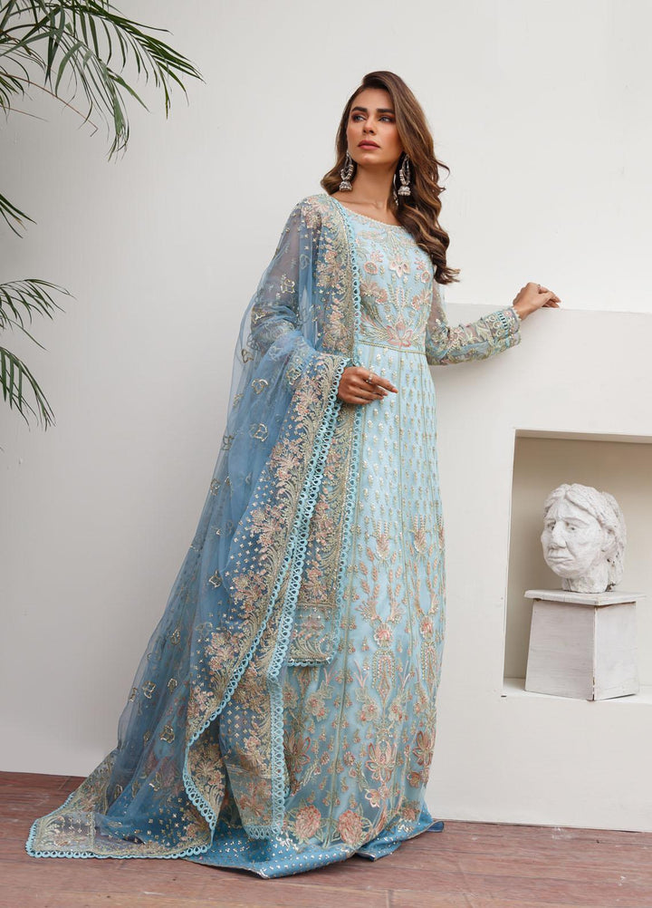 Myra By Suveez Embroidered Net Suits Unstitched 3 Piece SZ22MR Rogue - Premium Collection