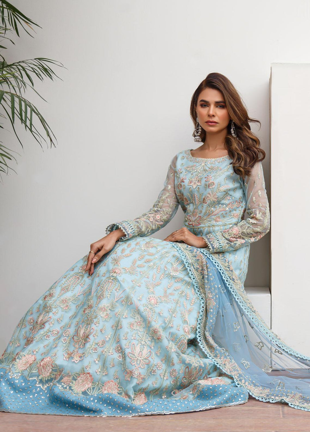 Myra By Suveez Embroidered Net Suits Unstitched 3 Piece SZ22MR Rogue - Premium Collection