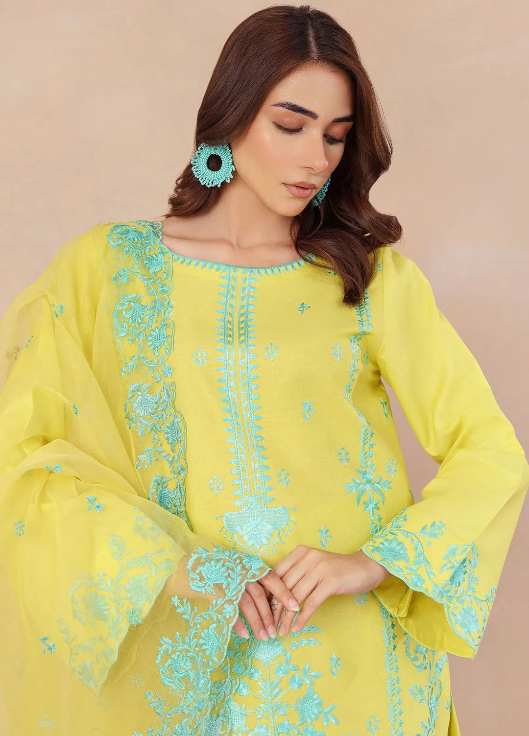 Mystic Motifs By Hana Pret Embroidered Cotton 3 Piece Suit Fidan