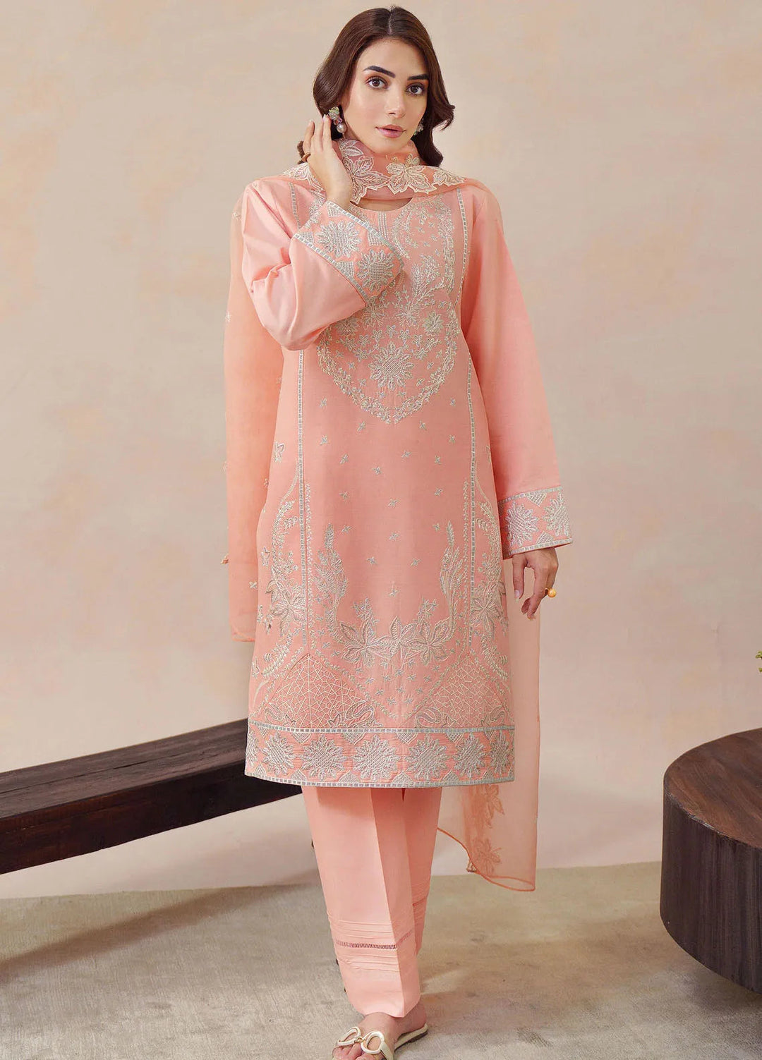 Mystic Motifs By Hana Pret Embroidered Cotton 3 Piece Suit Nisa