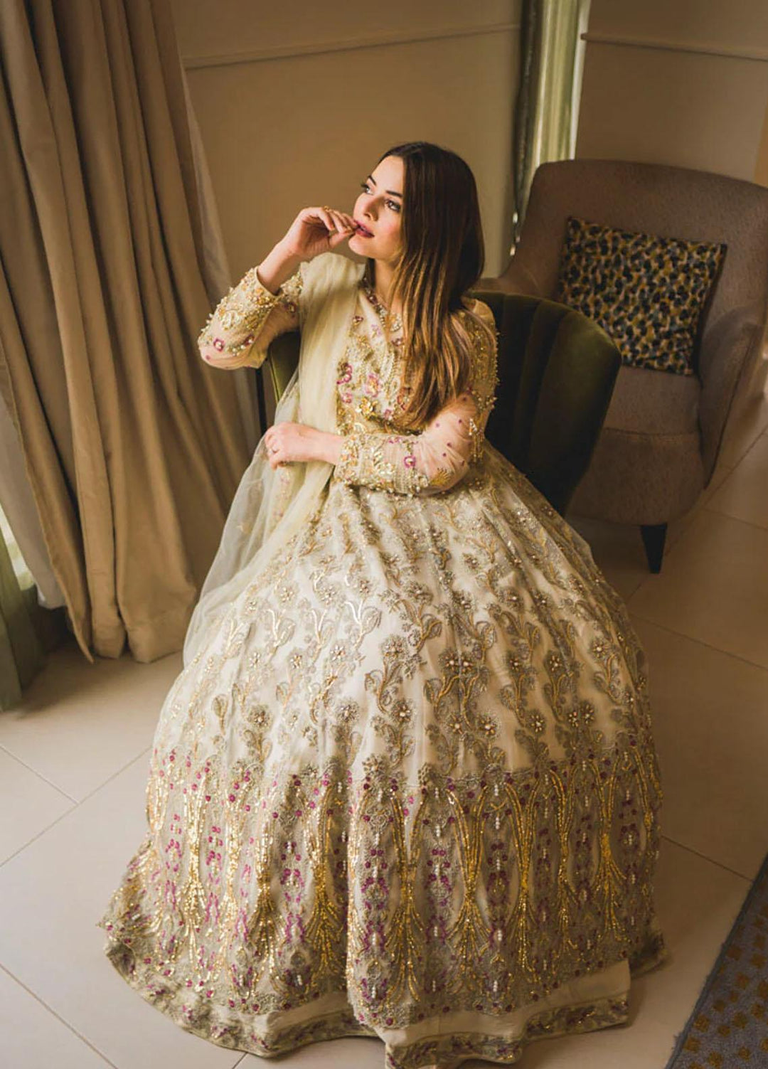 Maria Osama Khan Luxury Pret  Net 3 Piece MOK22MYT MELANIE