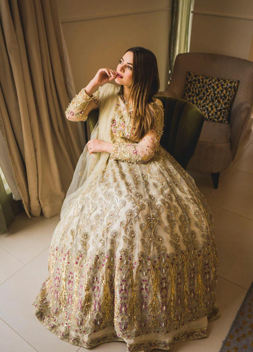 Maria Osama Khan Luxury Pret  Net 3 Piece MOK22MYT MELANIE