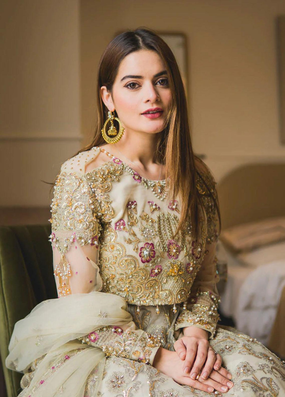 Maria Osama Khan Luxury Pret  Net 3 Piece MOK22MYT MELANIE