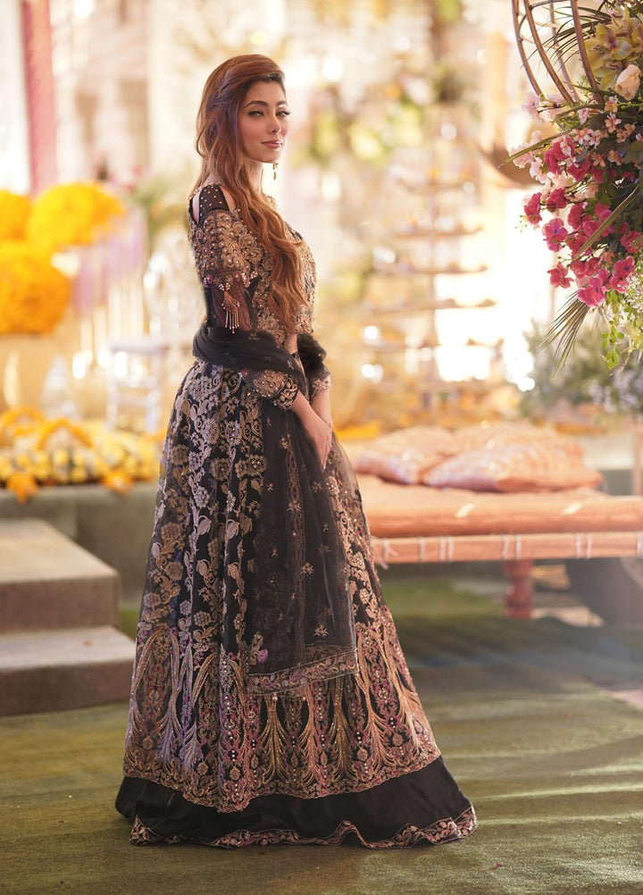 Maria Osama Khan Luxury Pret  Net 3 Piece MOK22MYT MELANIE (Black)