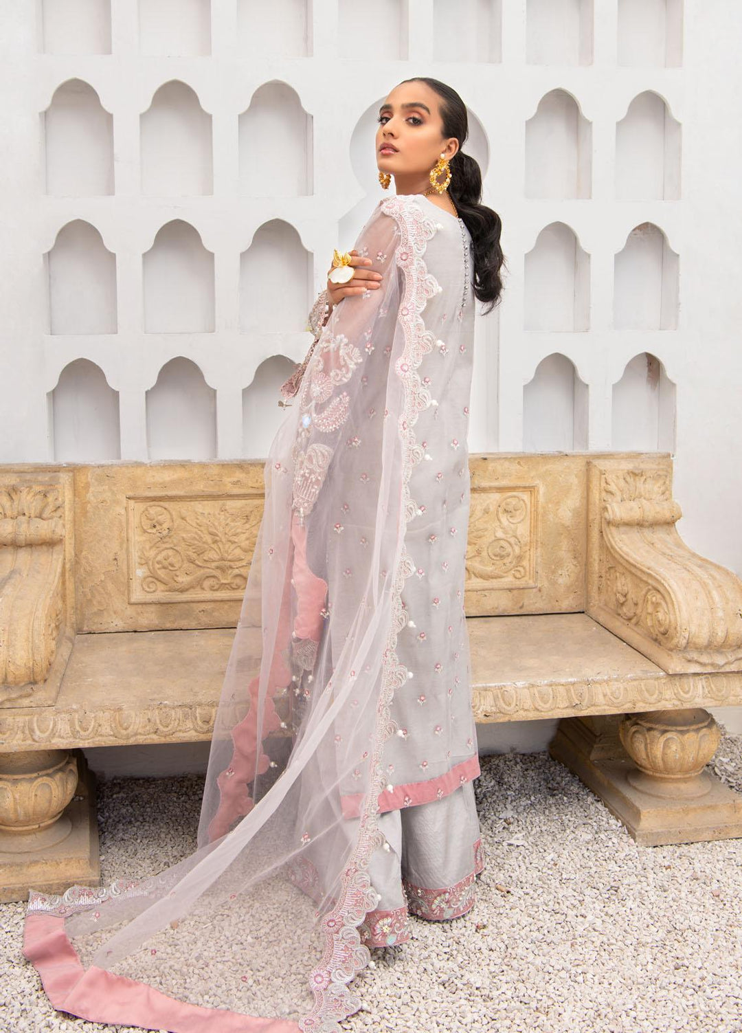 Maria Osama Khan Luxury Pret  Net 3 Piece MOK22MYT RENEE