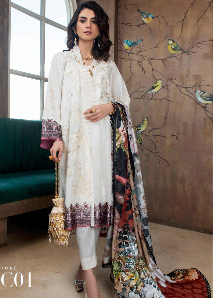 Chandelier By Mystique Embroidered Lawn Suits Unstitched 3 Piece MYS22C FC-01 - Festive Collection