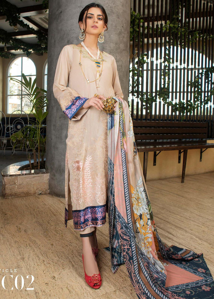 Chandelier By Mystique Embroidered Lawn Suits Unstitched 3 Piece MYS22C FC-02 - Festive Collection