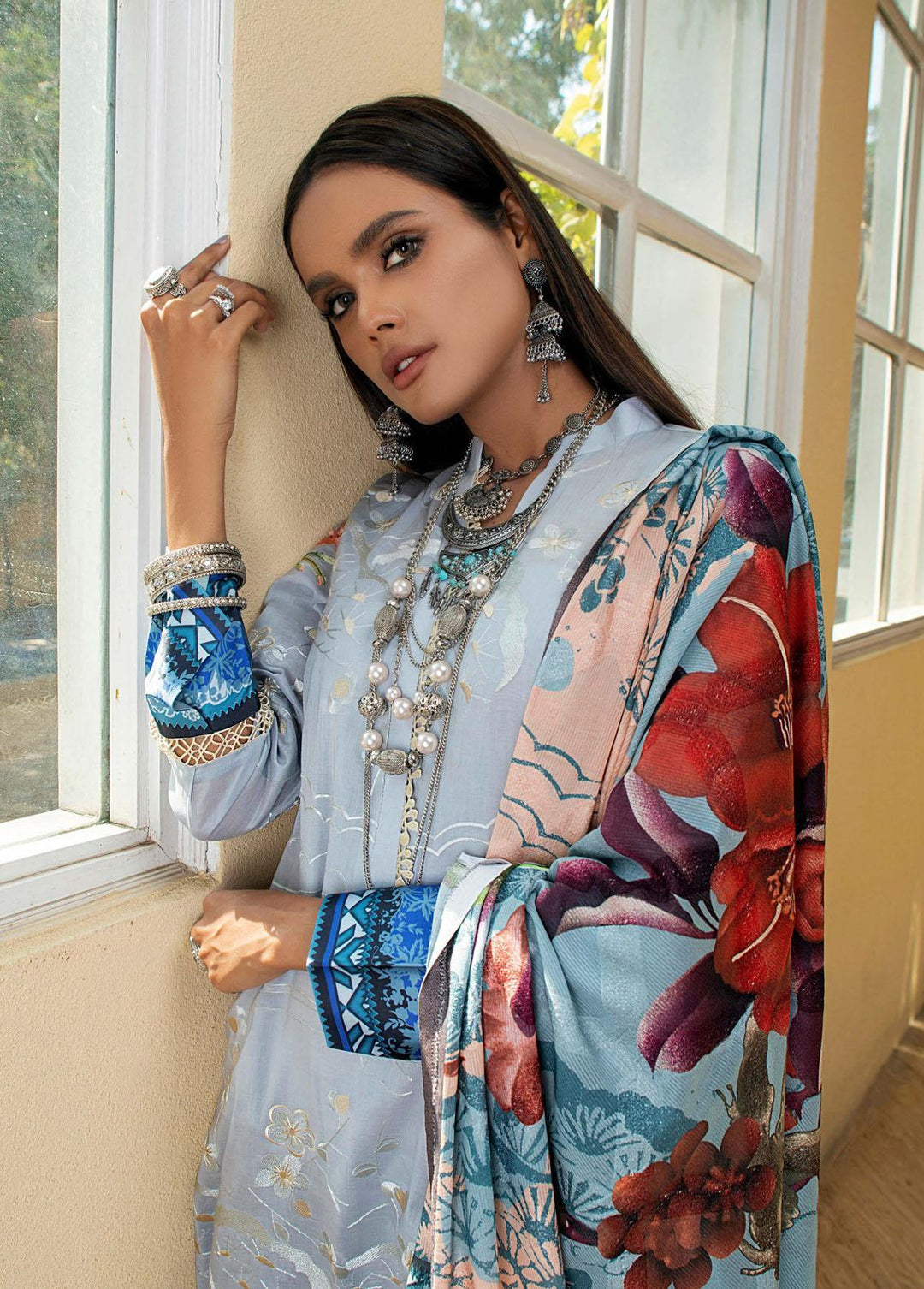 Chandelier By Mystique Embroidered Lawn Suits Unstitched 3 Piece MYS22C FC-04 - Festive Collection