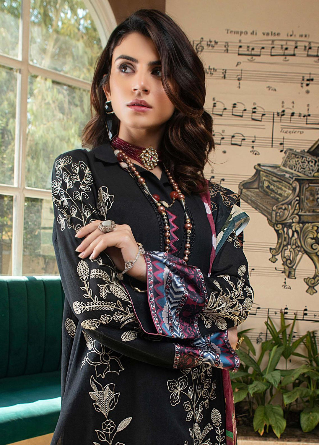 Chandelier By Mystique Embroidered Lawn Suits Unstitched 3 Piece MYS22C FC-09 - Festive Collection